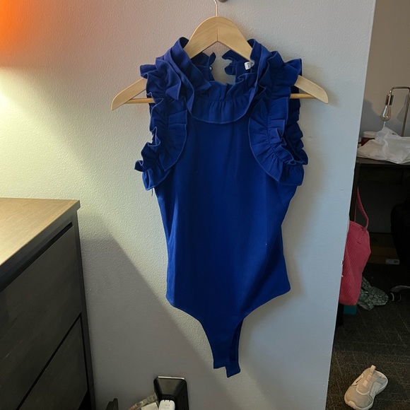 TCEC Blue Ruffle Bodysuit - Picture 2 of 6